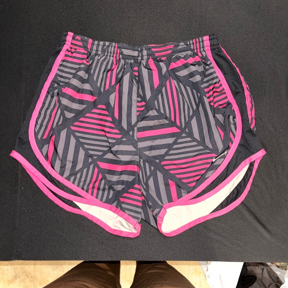 Nike Pink and Black Geometric Women's Athletic Shorts
